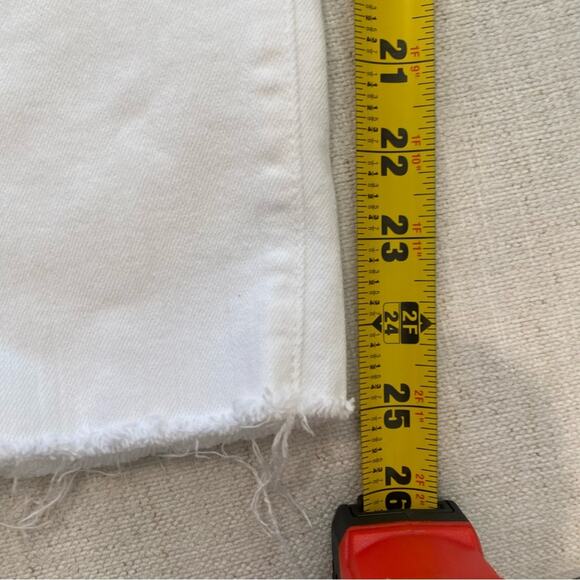AG Adriano Goldschmeid White Skinny Prima Crop Cigarette Raw Cut Hem size 30R - Picture 14 of 14